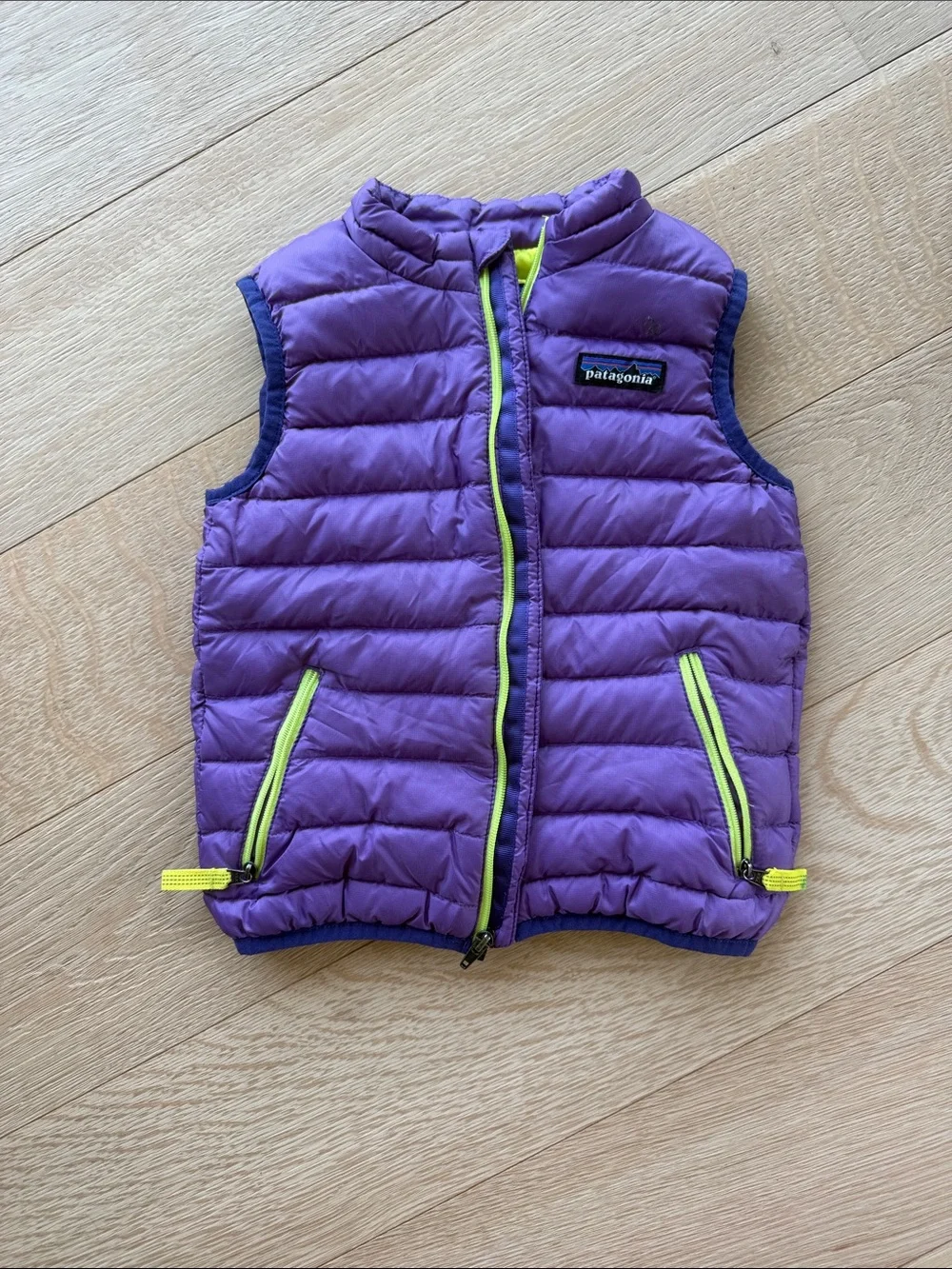 3t 💚💜Patagonia Purple Vest with Neon Yellow Trim